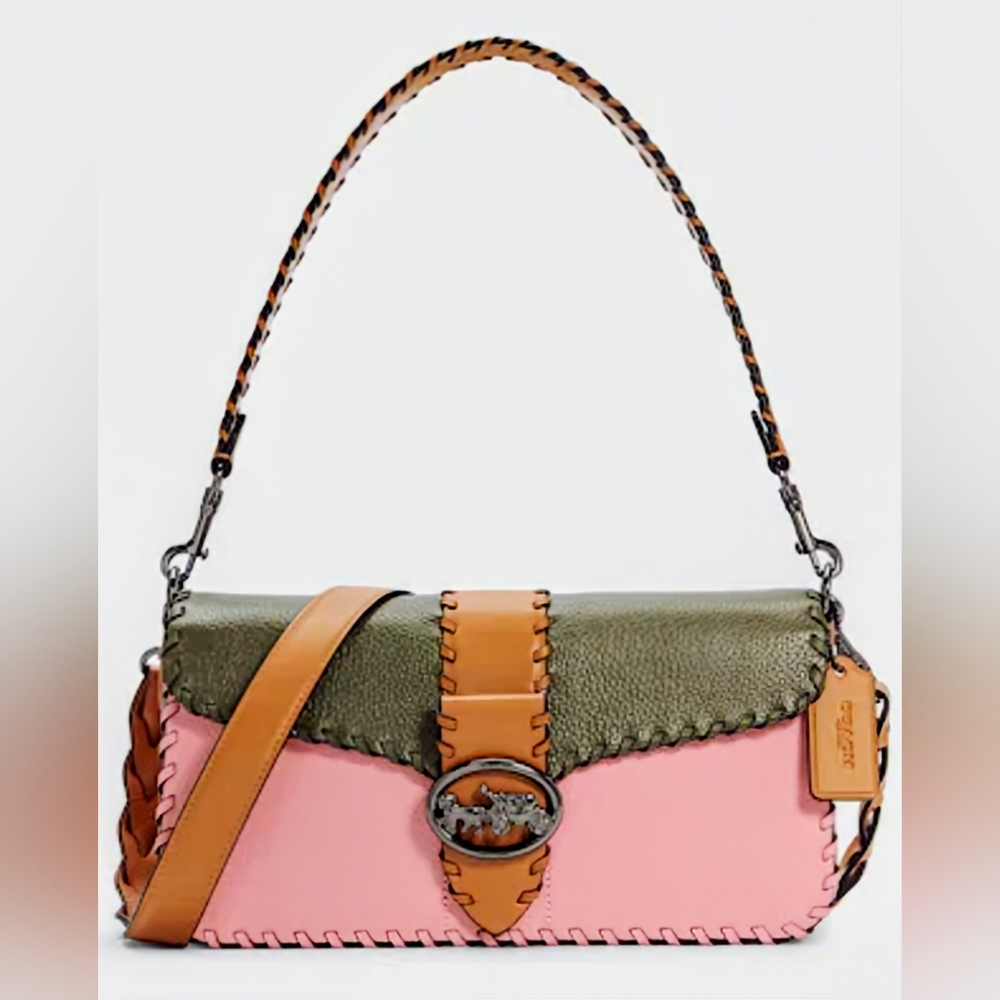 Coach, NWOT, Georgie Shoulder Bag in Colorblock with Whipstitch